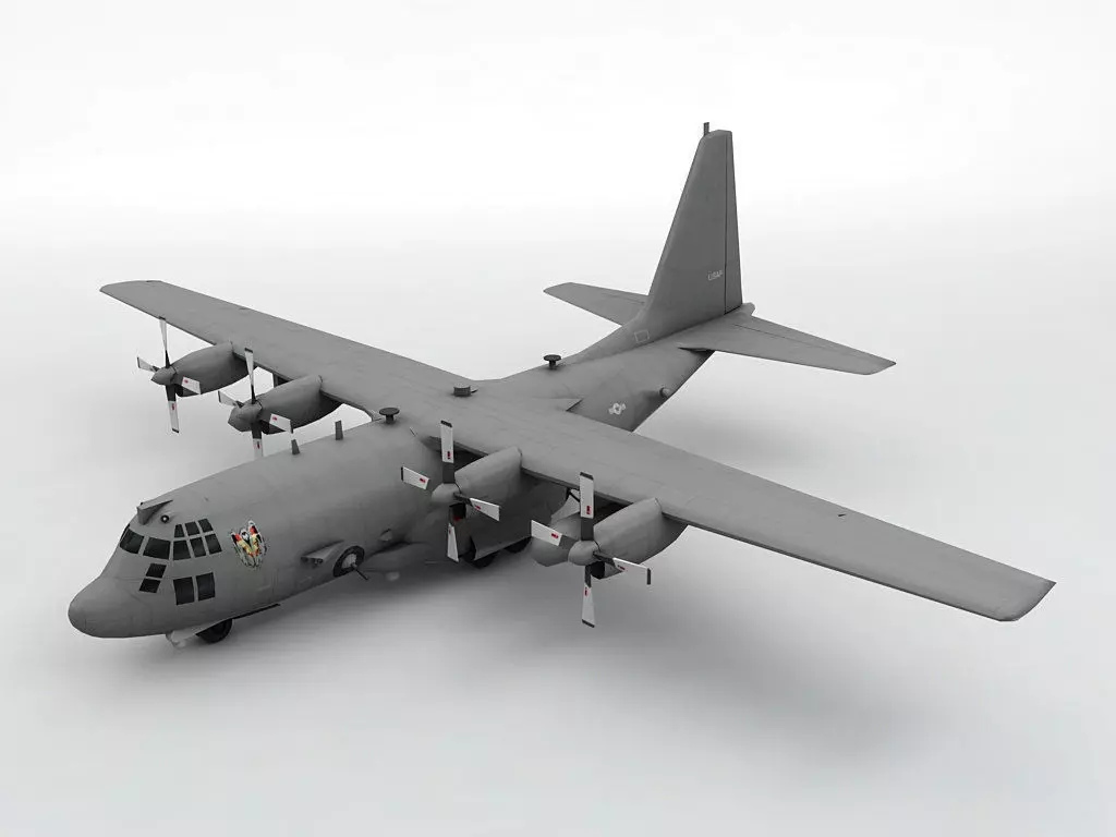  Lockheed AC-130U Spooky Aircraft Low-poly 3D model_0