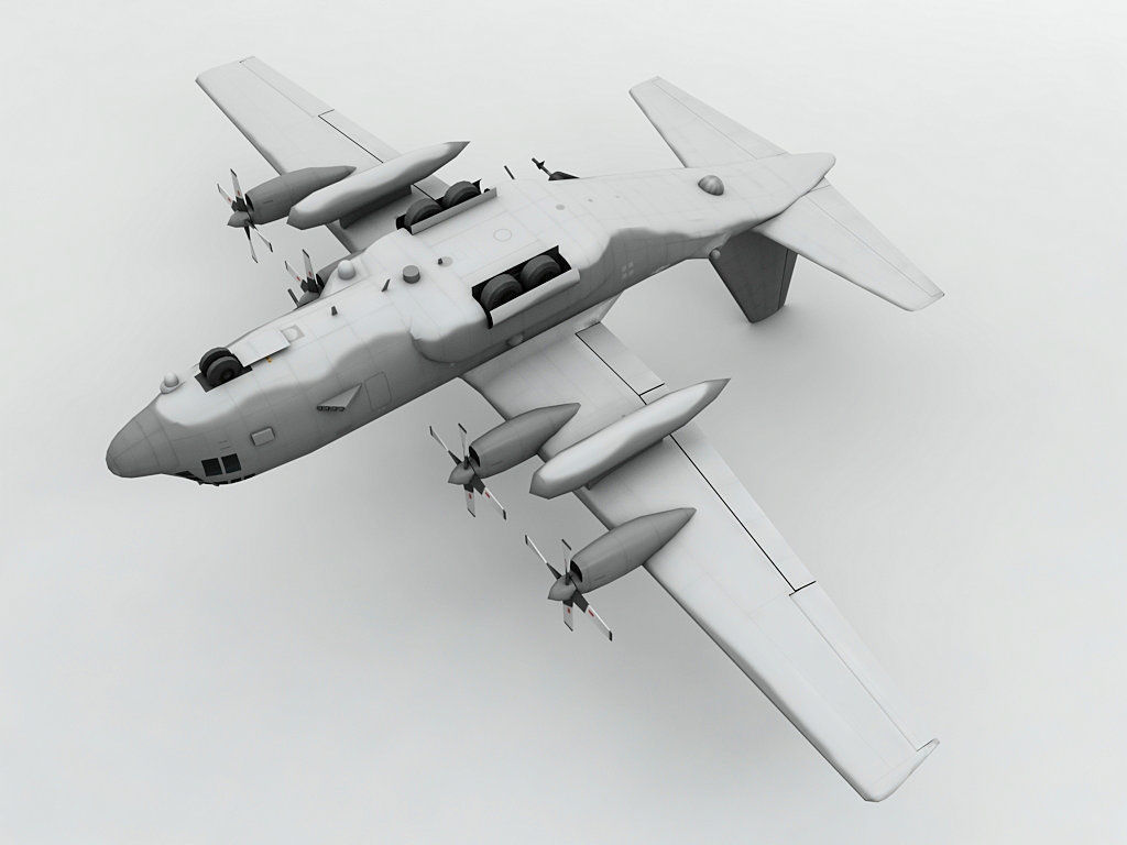  Lockheed AC-130U Spooky Aircraft Low-poly 3D model_1