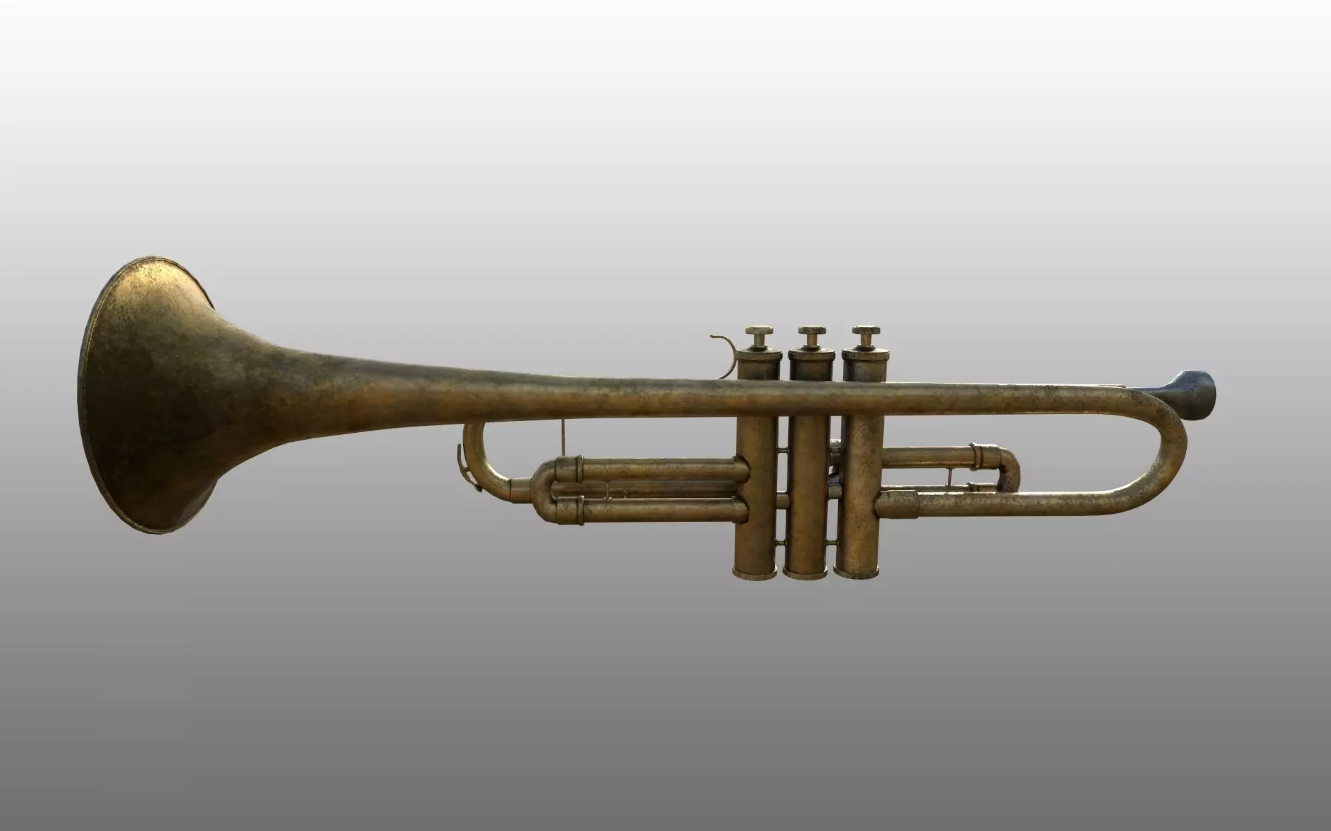 Trumpet - Aged 3D model_0