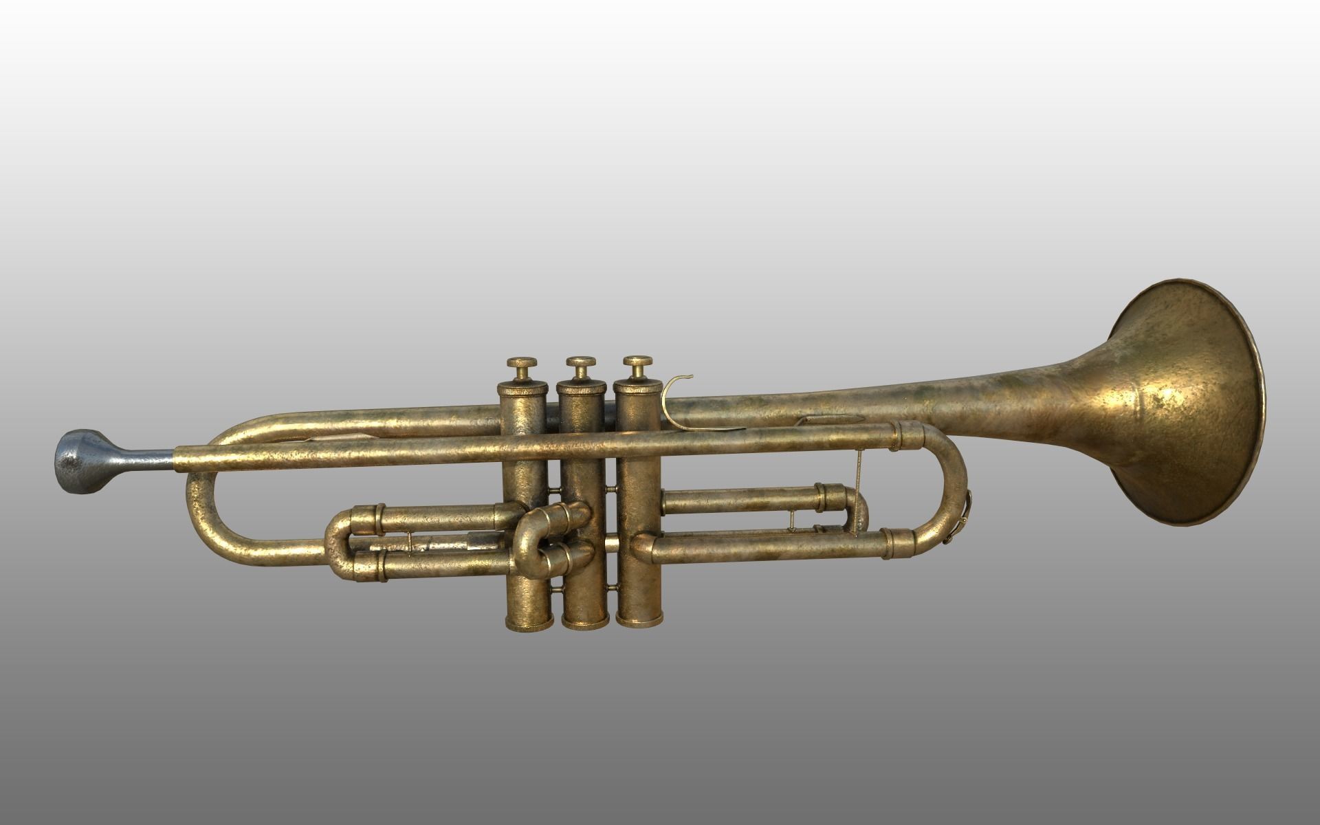 Trumpet - Aged 3D model_1