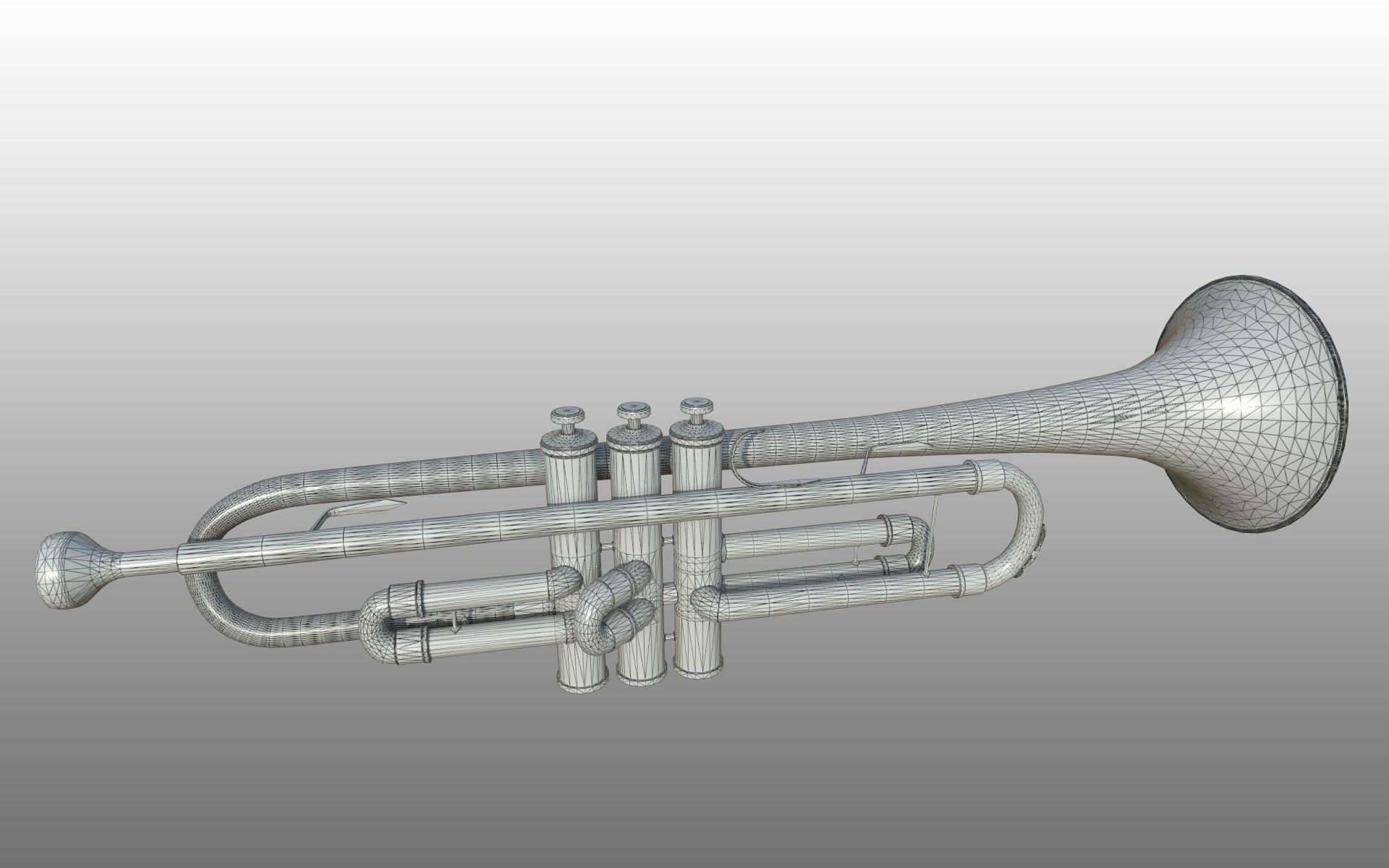Trumpet - Aged 3D model_3