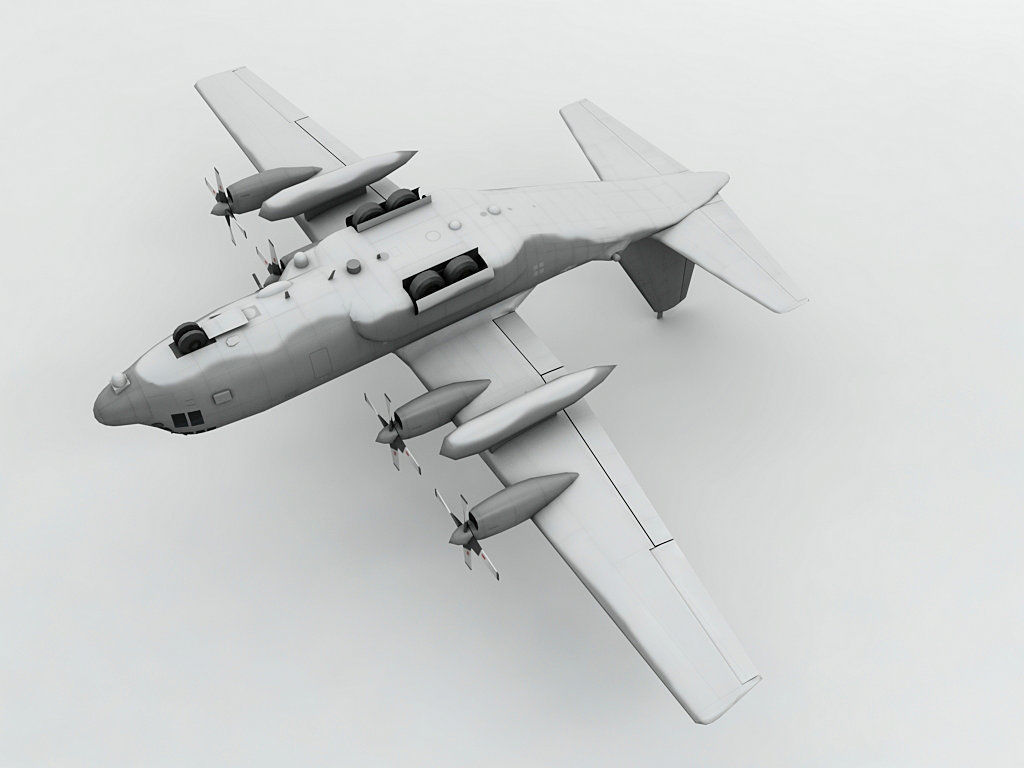 Lockheed AC-130W Stinger II Aircraft Low-poly 3D model_1