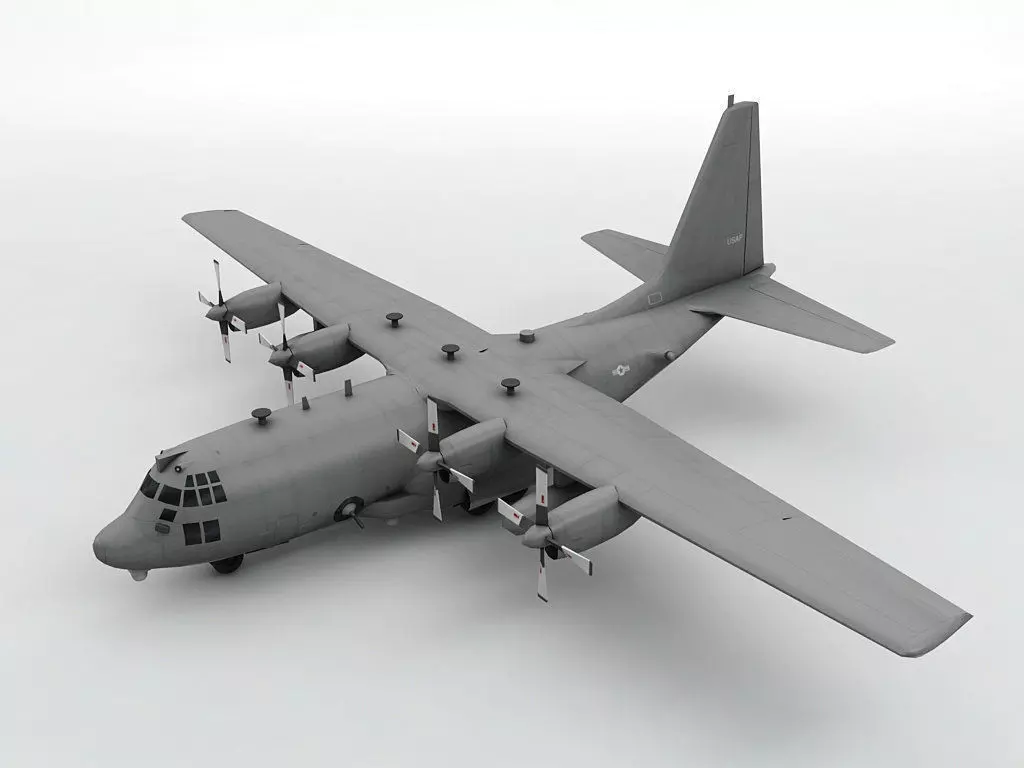 Lockheed AC-130W Stinger II Aircraft Low-poly 3D model_0