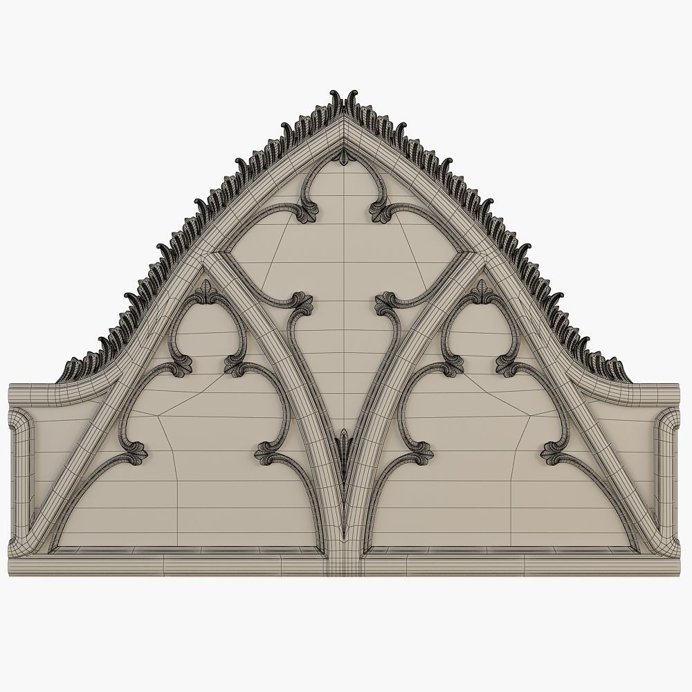 Gothic panel CNC 3D model_3