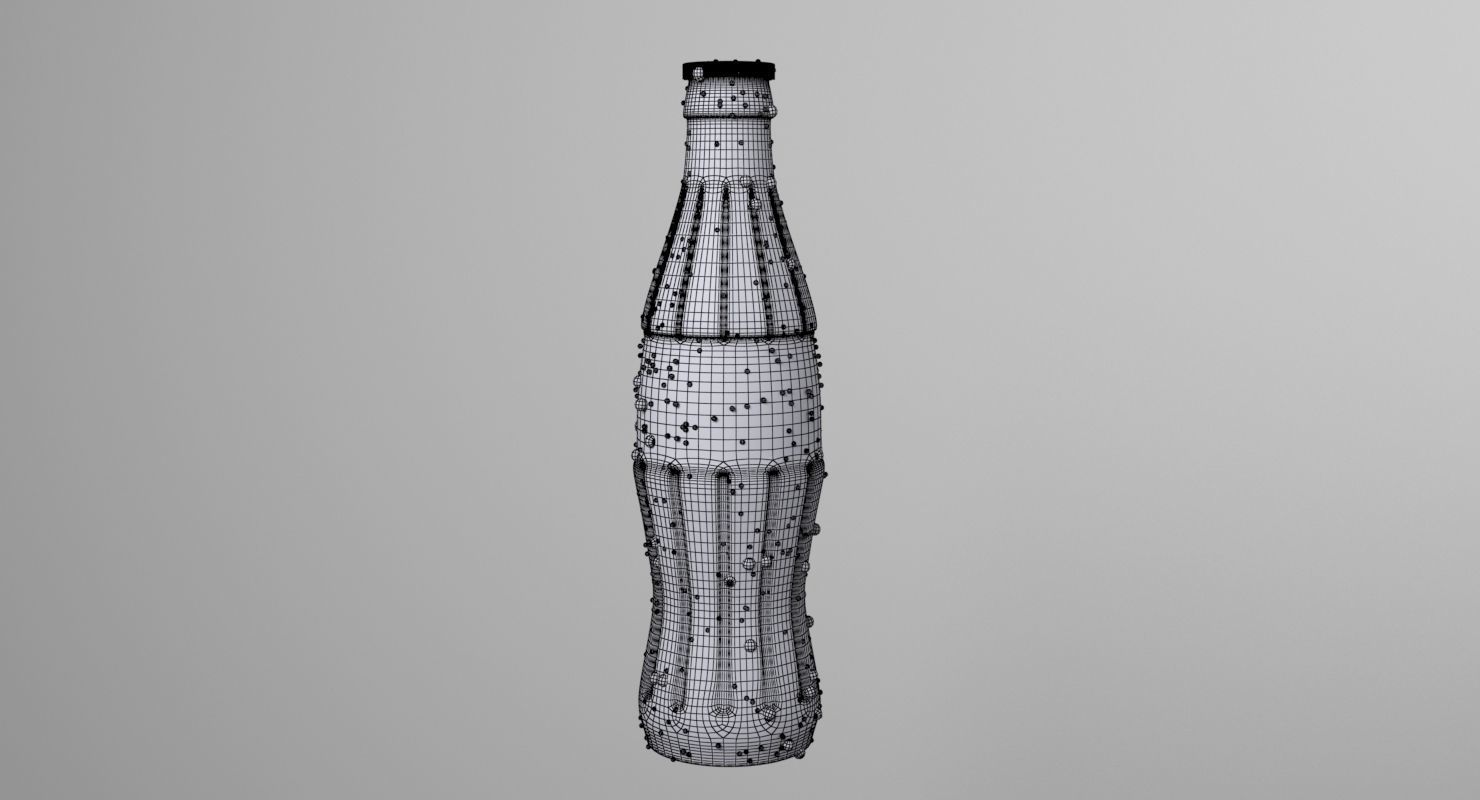 Cola Glass Bottle Model 3D model_6