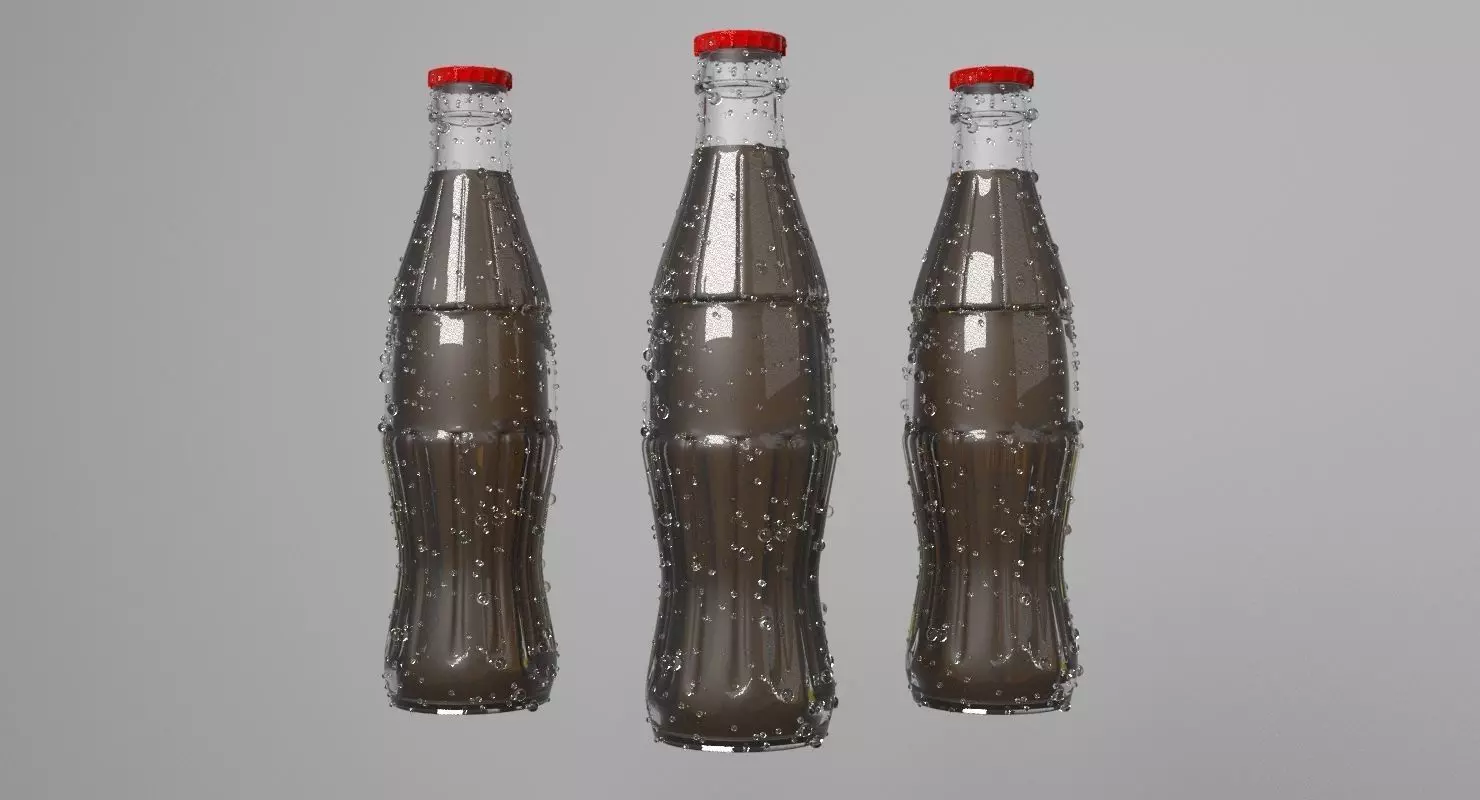 Cola Glass Bottle Model 3D model_0