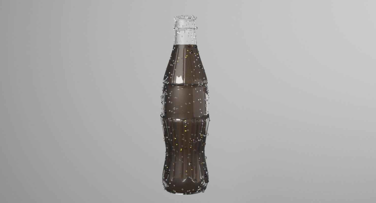 Cola Glass Bottle Model 3D model_3