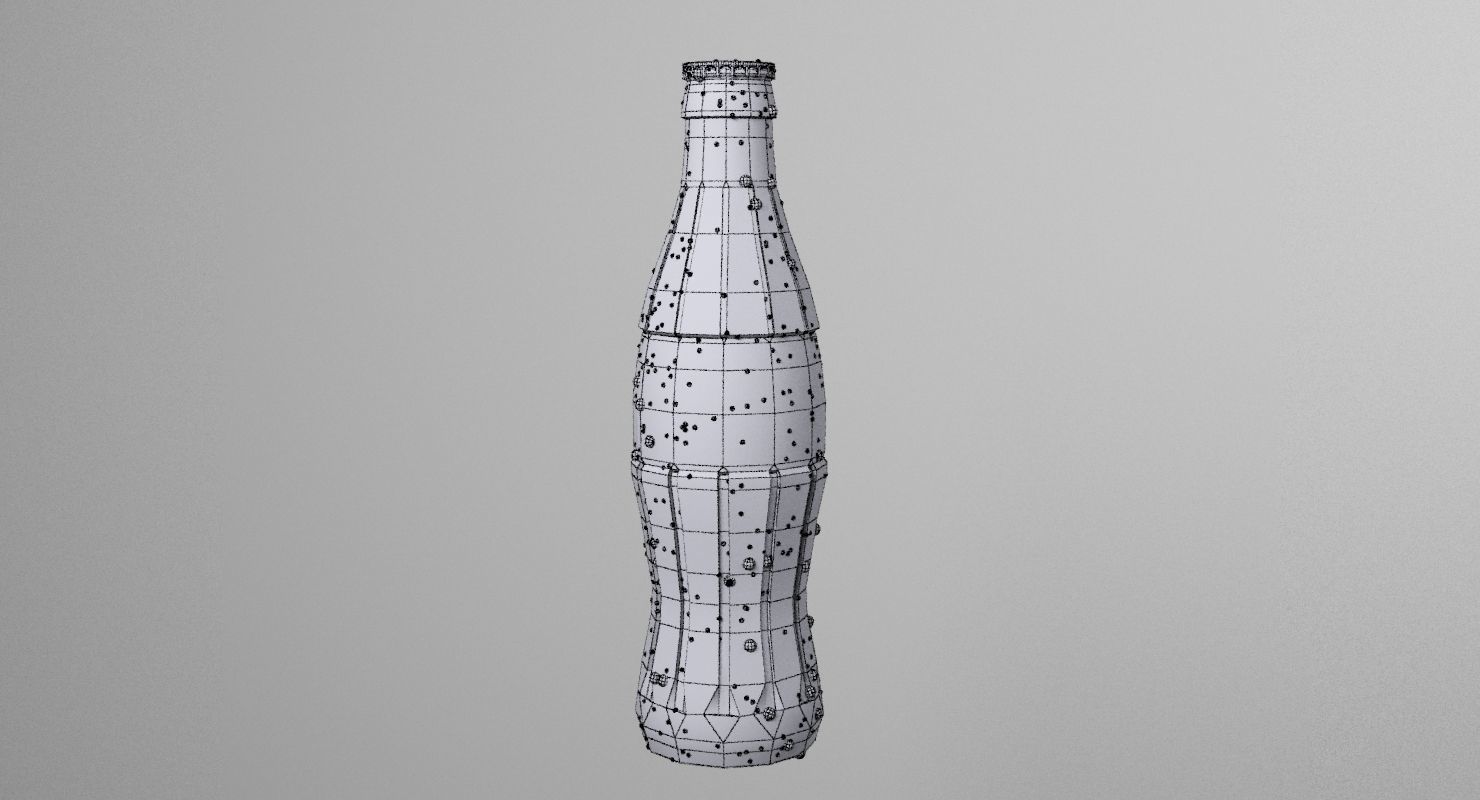 Cola Glass Bottle Model 3D model_4
