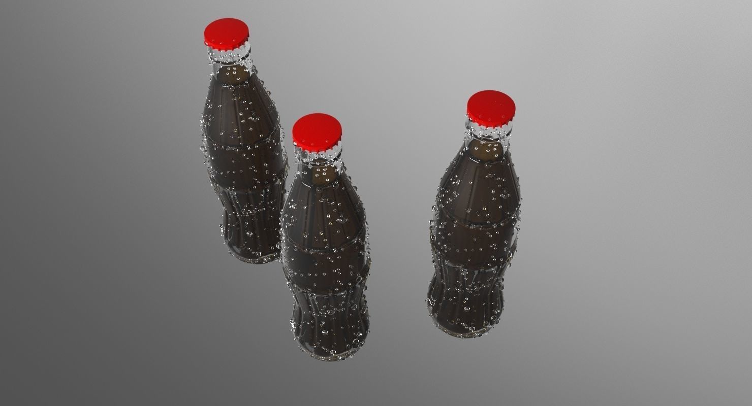 Cola Glass Bottle Model 3D model_1
