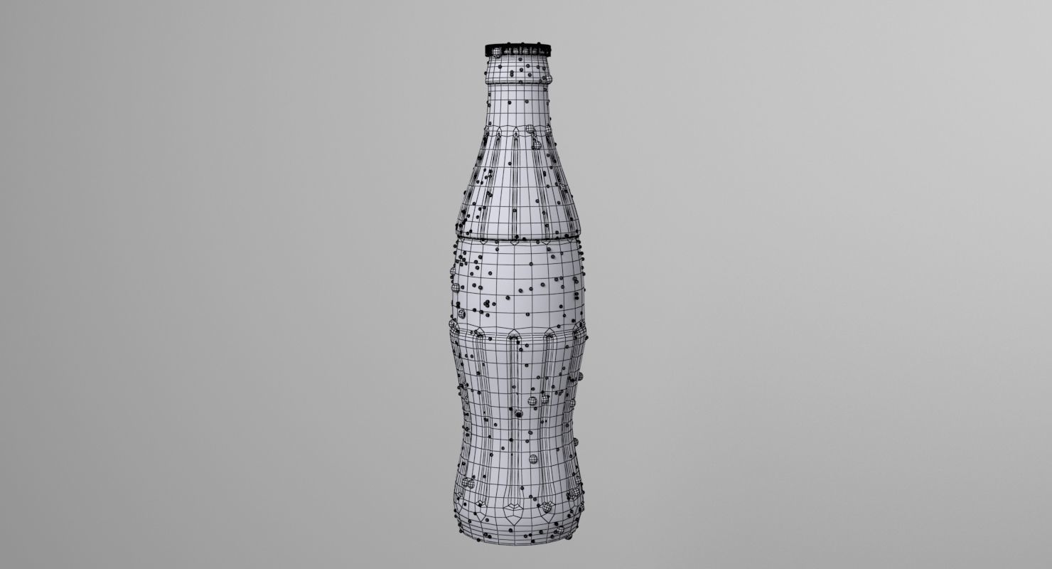 Cola Glass Bottle Model 3D model_5