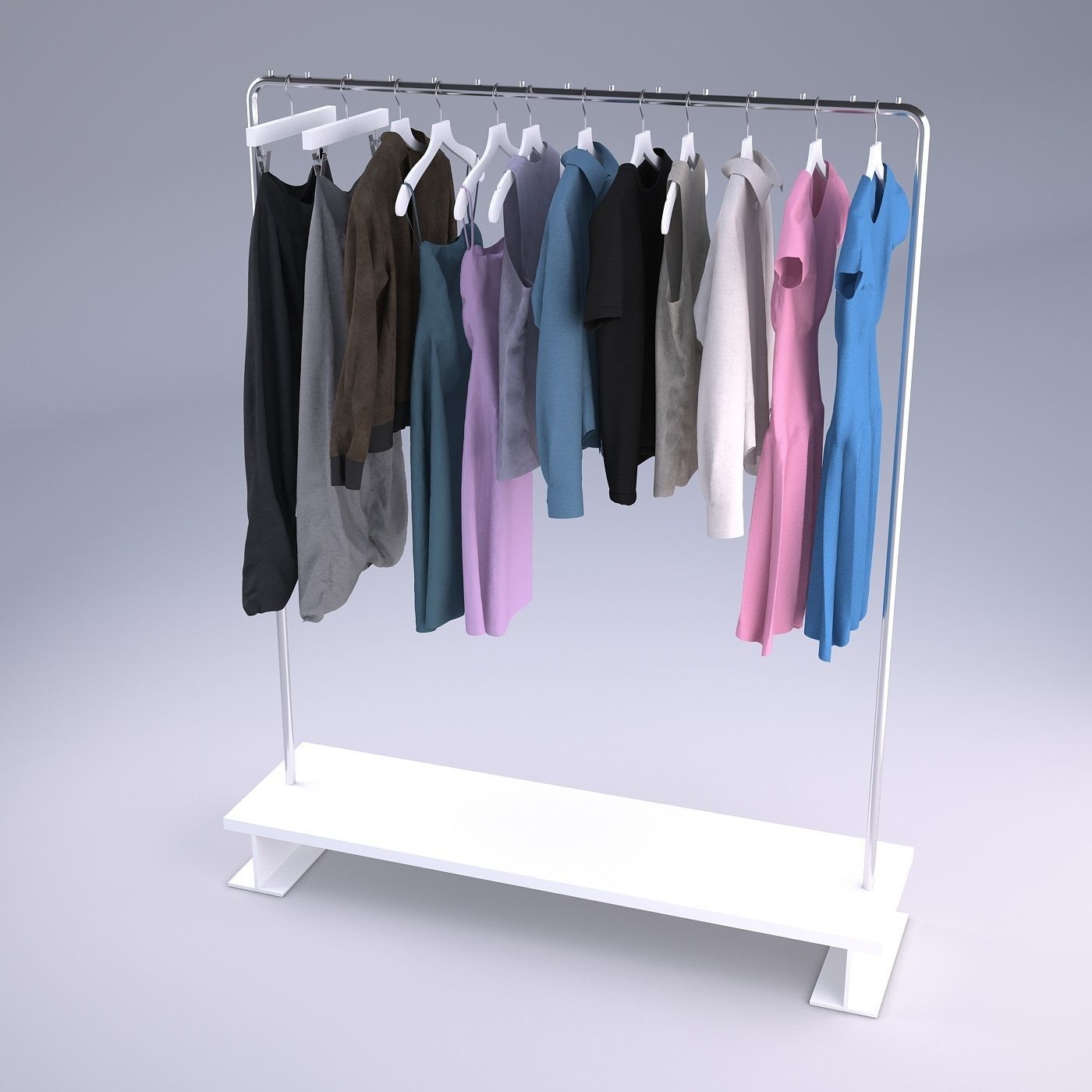 Womens and mens wardrobe Clothes 3D model_1