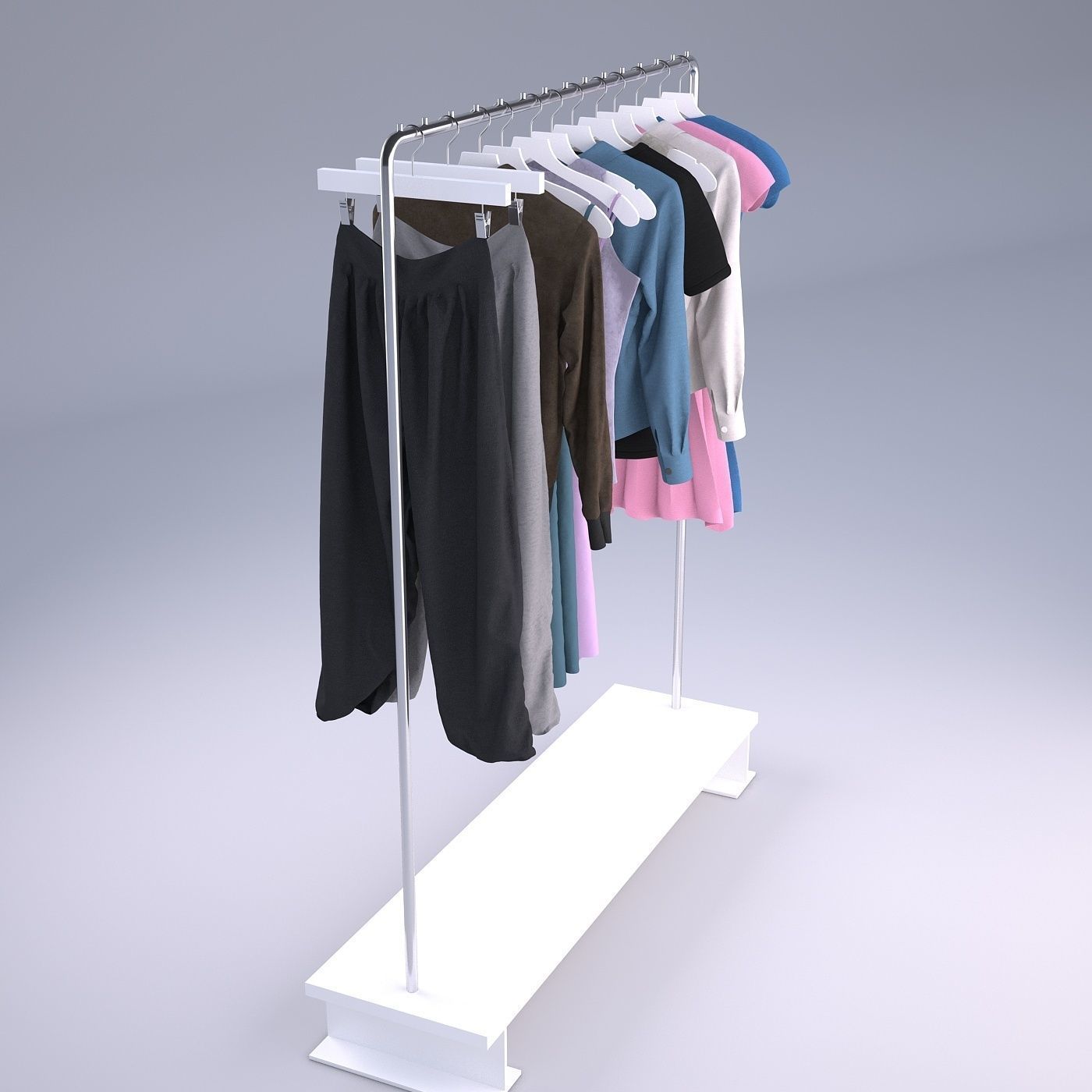 Womens and mens wardrobe Clothes 3D model_3