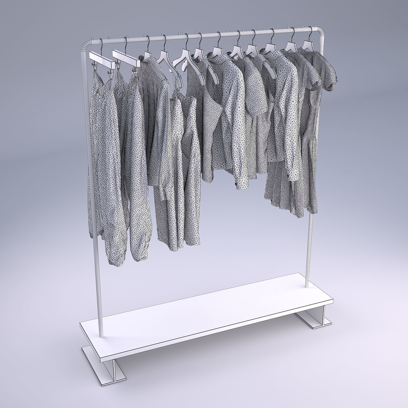 Womens and mens wardrobe Clothes 3D model_5
