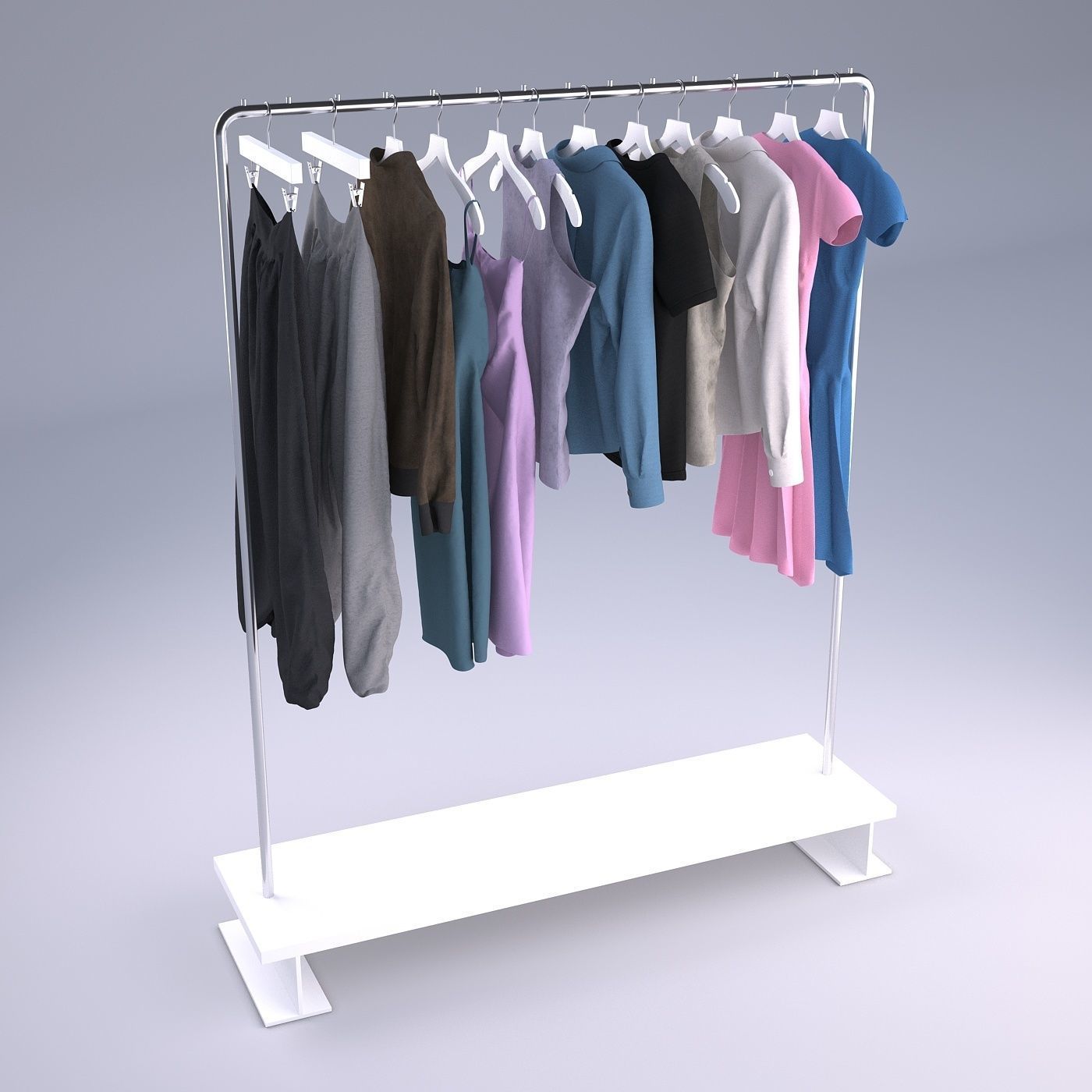 Womens and mens wardrobe Clothes 3D model_2