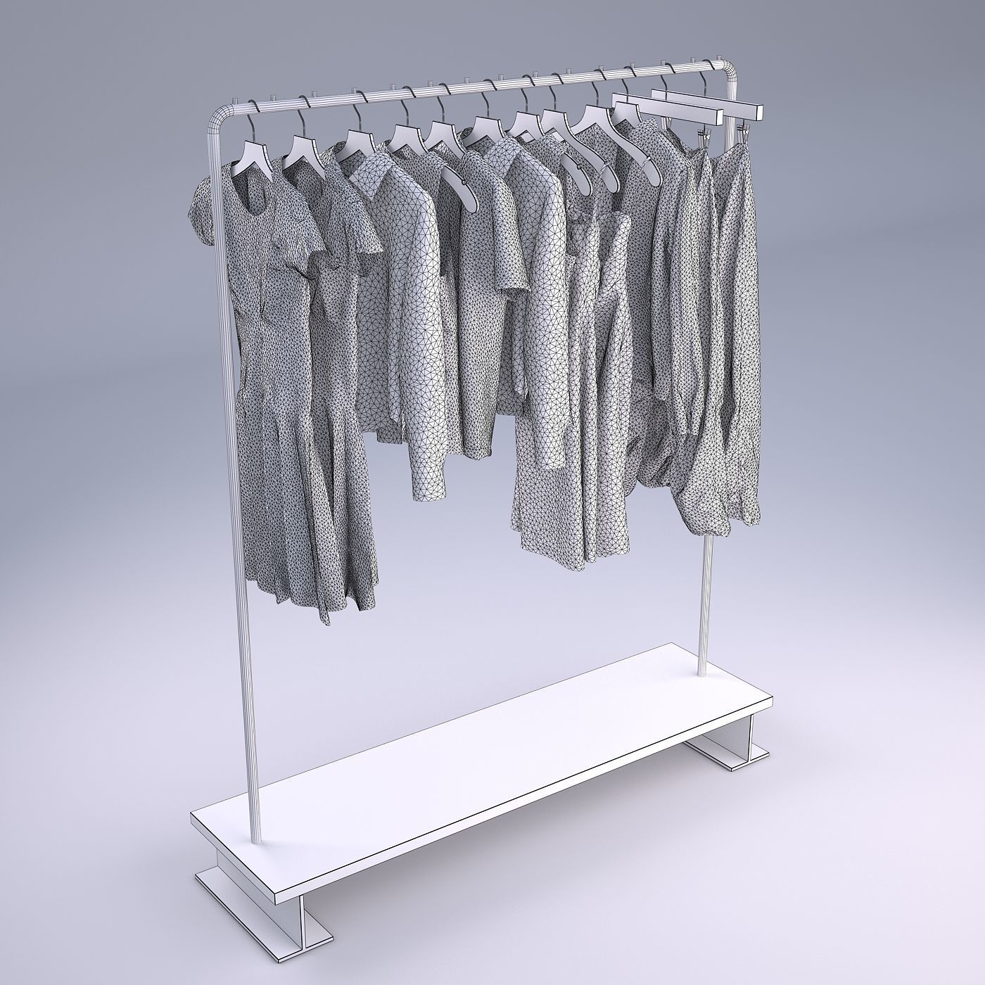 Womens and mens wardrobe Clothes 3D model_4