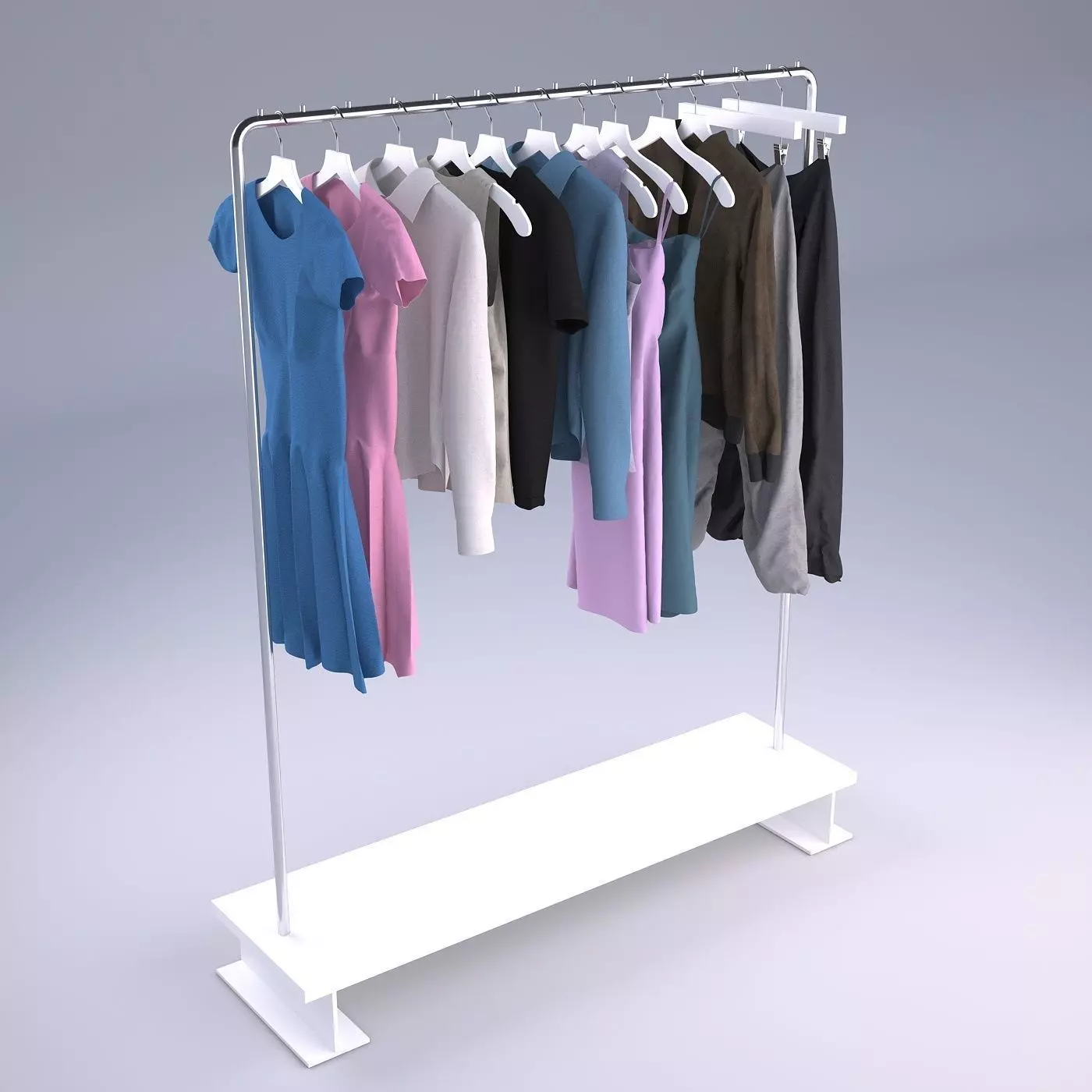 Womens and mens wardrobe Clothes 3D model_0