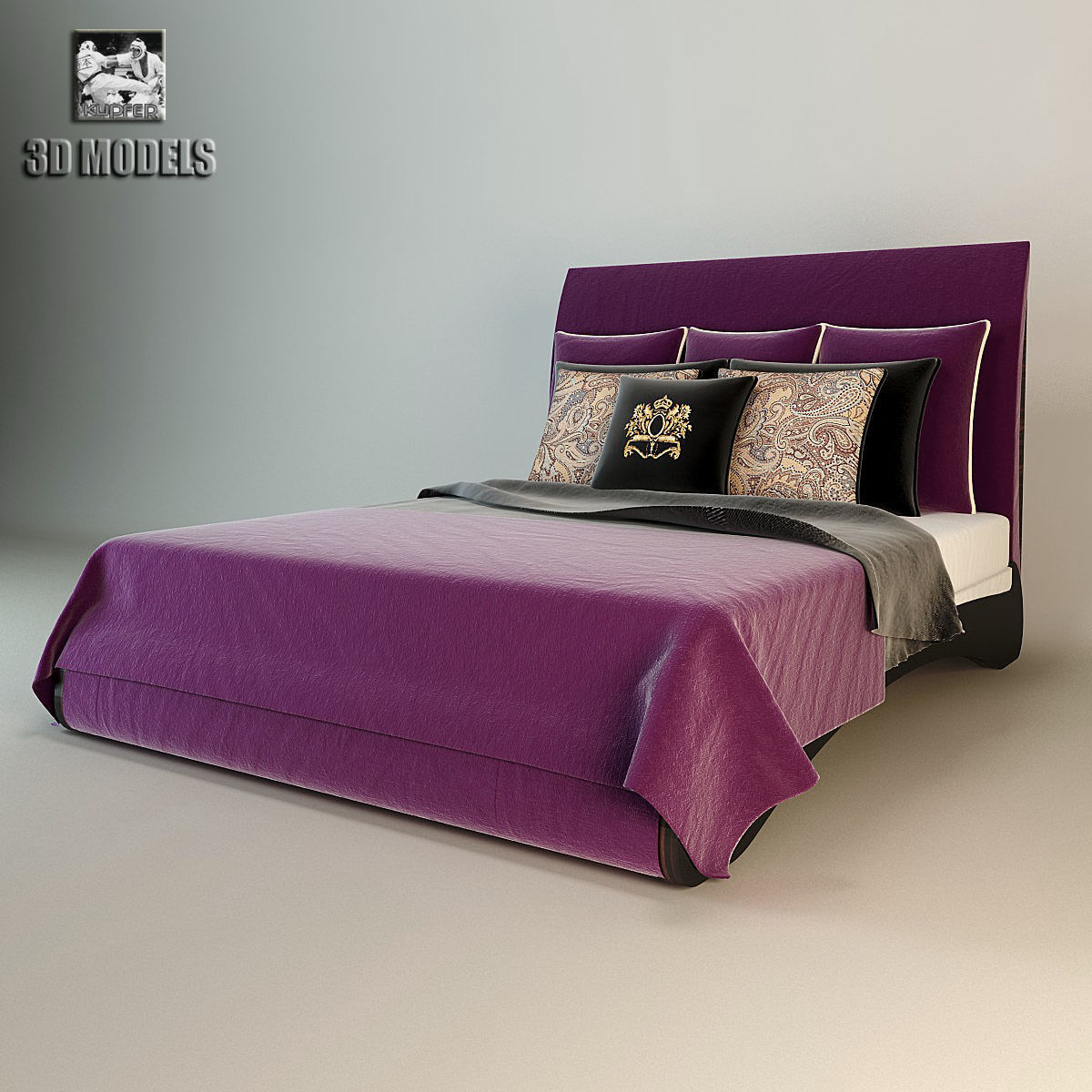 Treccani Modern  Bed 3D model_3