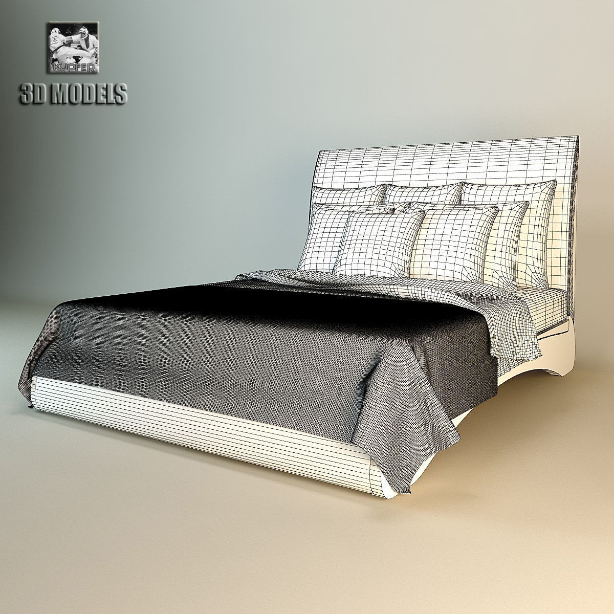 Treccani Modern  Bed 3D model_5