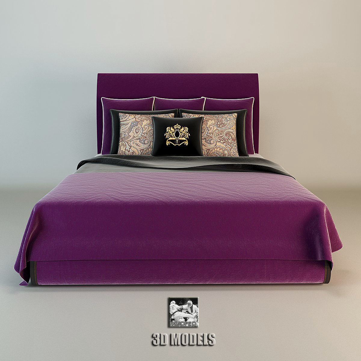 Treccani Modern  Bed 3D model_1