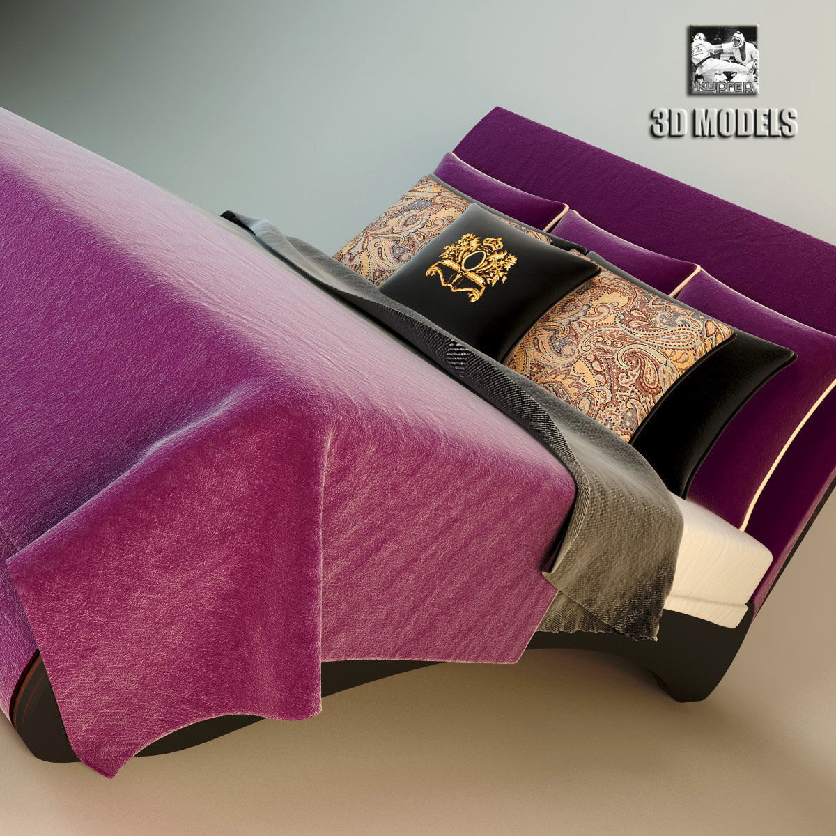 Treccani Modern  Bed 3D model_4