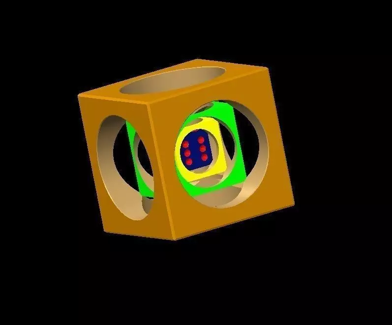 Dice cube with hole in middle Free 3D model