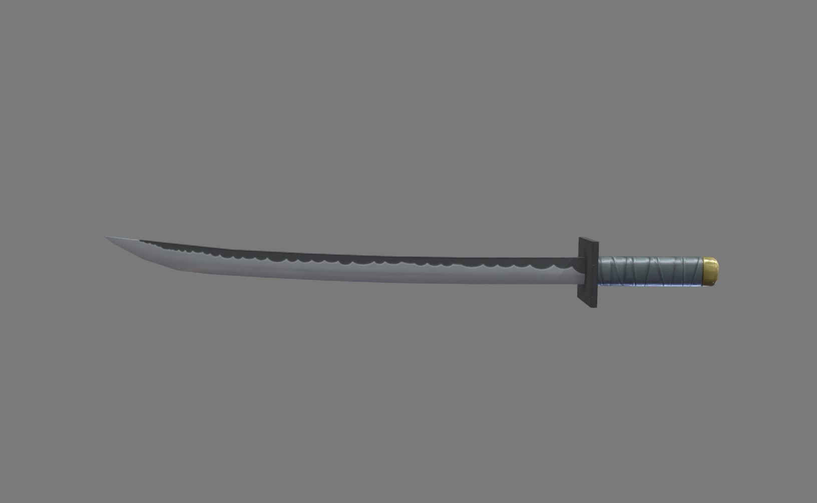 Katana model samurai sword Low-poly 3D model_2