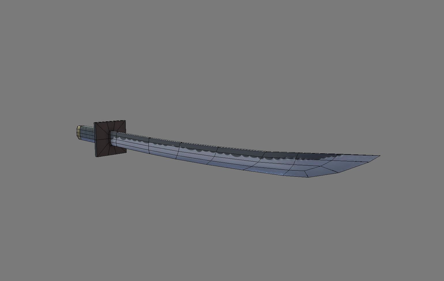 Katana model samurai sword Low-poly 3D model_5