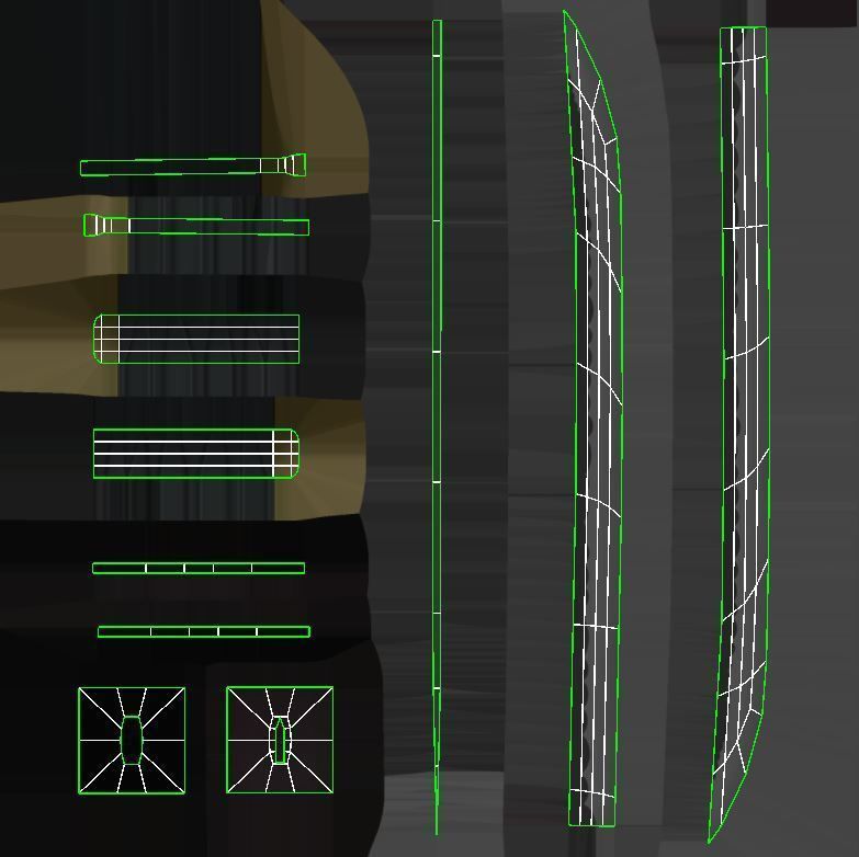 Katana model samurai sword Low-poly 3D model_8