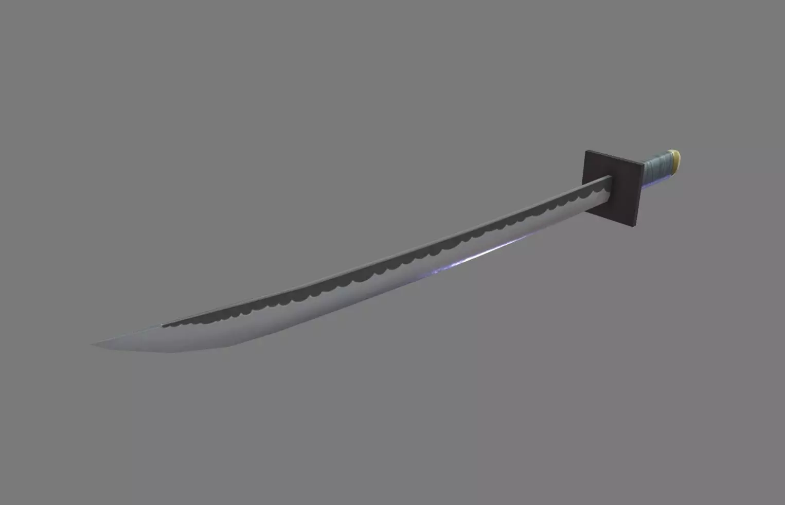 Katana model samurai sword Low-poly 3D model_0