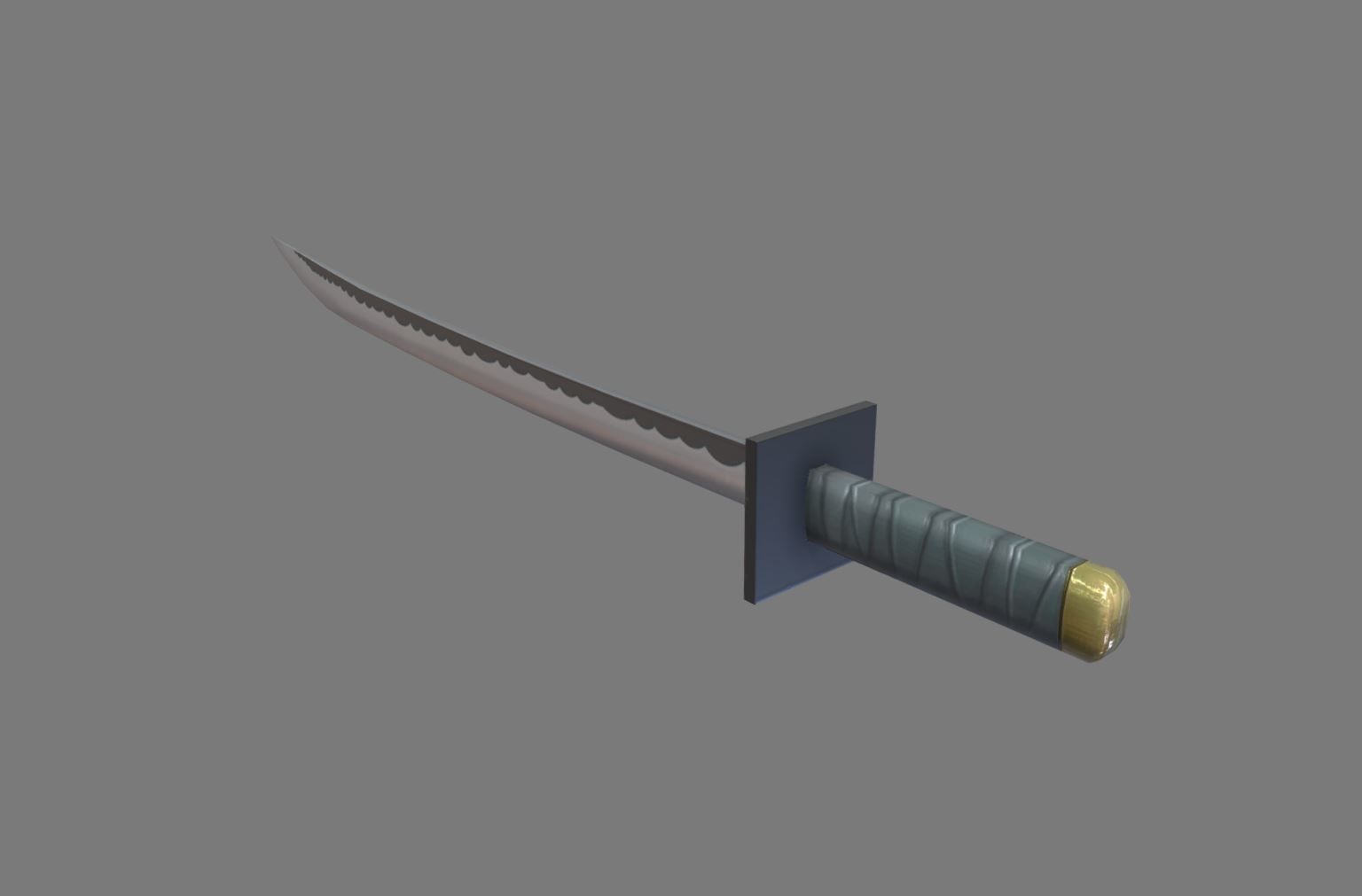 Katana model samurai sword Low-poly 3D model_1