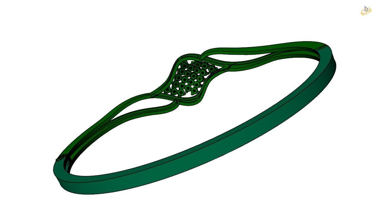 Bangle-8 elegant diamond bangle bracelet 3D print model_4
