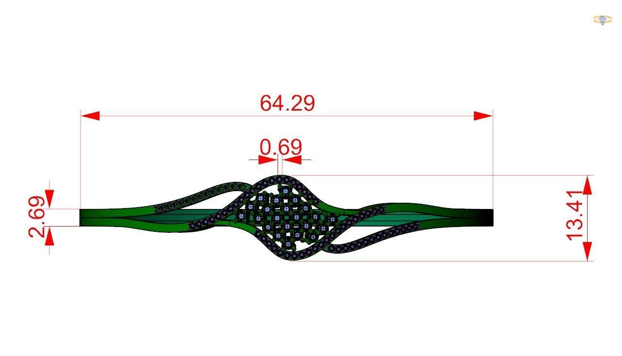 Bangle-8 elegant diamond bangle bracelet 3D print model_7