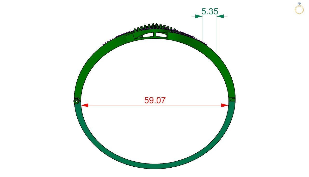 Bangle-8 elegant diamond bangle bracelet 3D print model_1