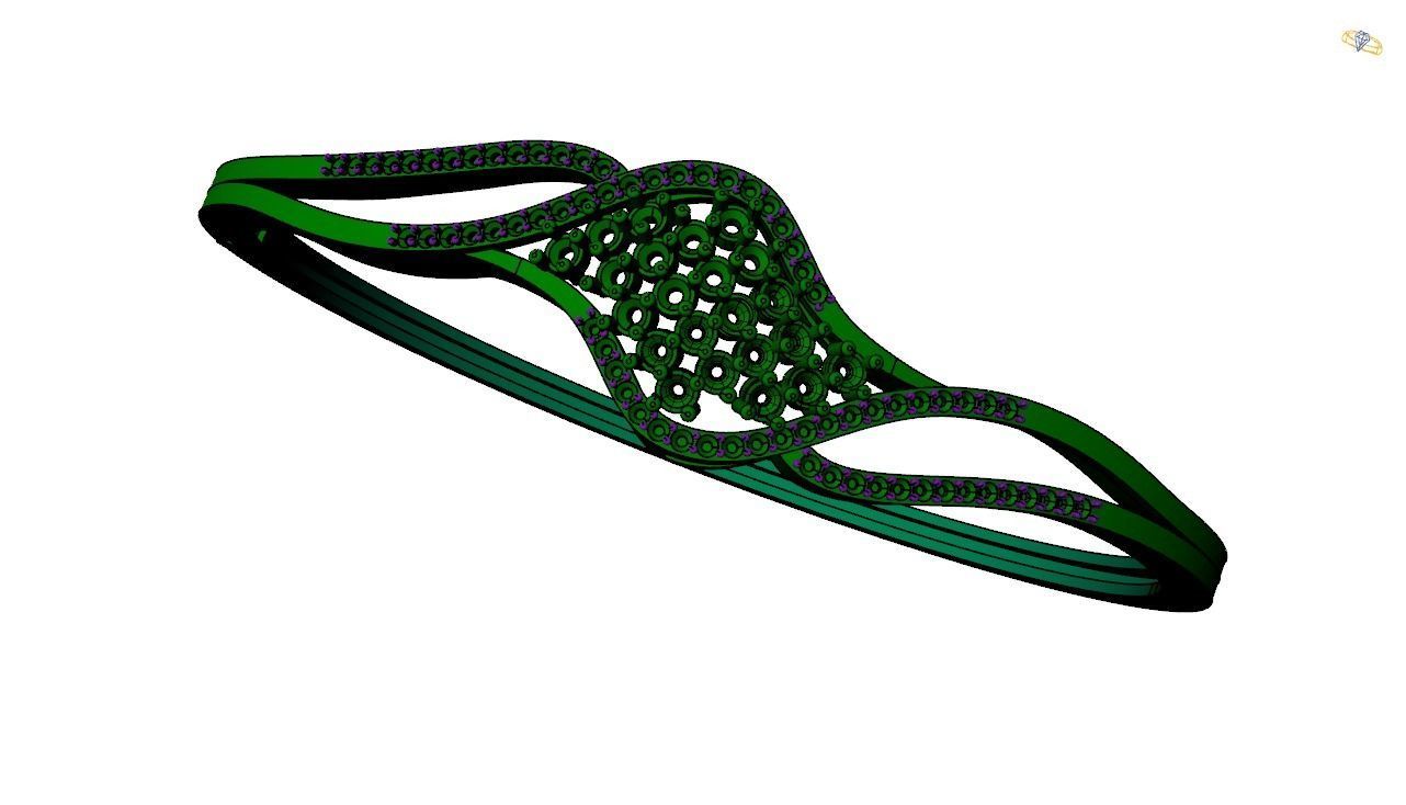 Bangle-8 elegant diamond bangle bracelet 3D print model_3
