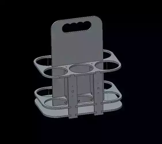 6-Packer bottle holder with three compartments Free 3D model