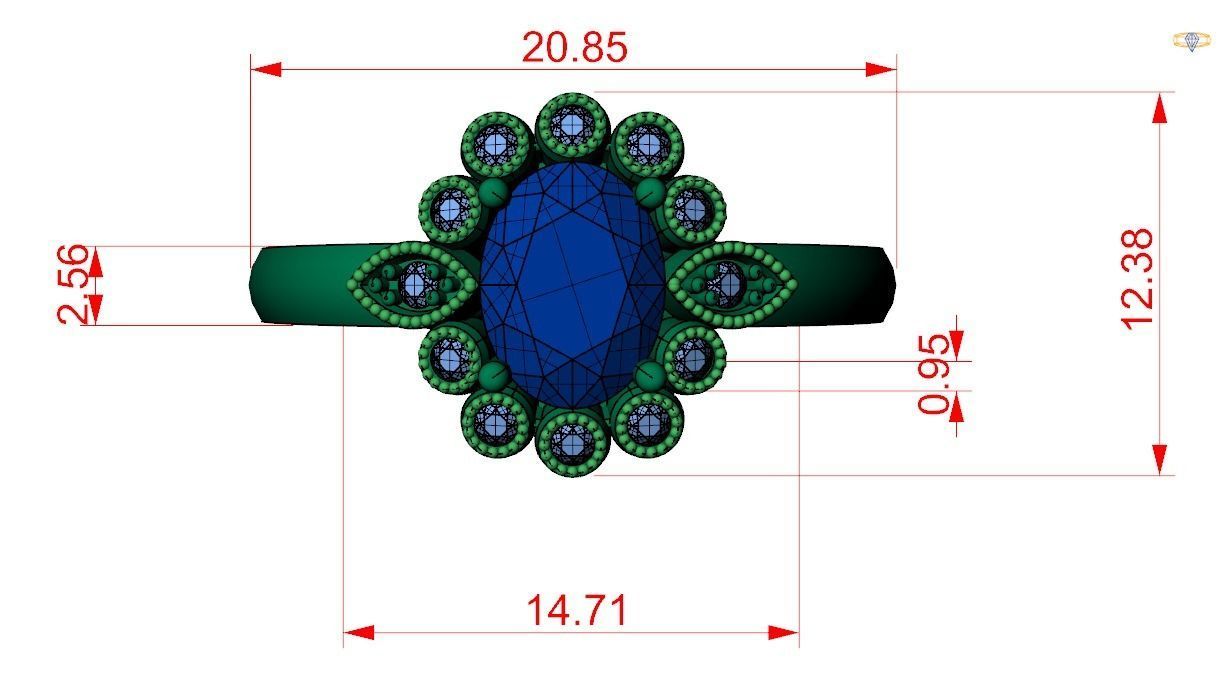 Engagement ring -152 3D print model_7