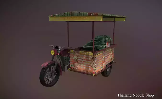 thailand noodle shop low poly