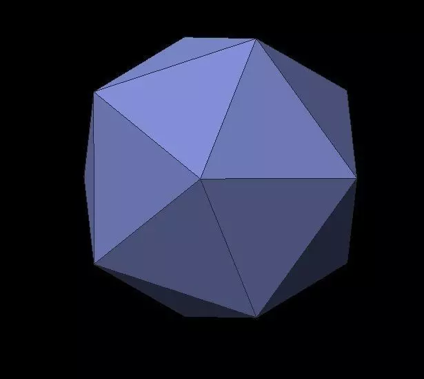 Icosahedron polygonal sphere Free 3D model_0