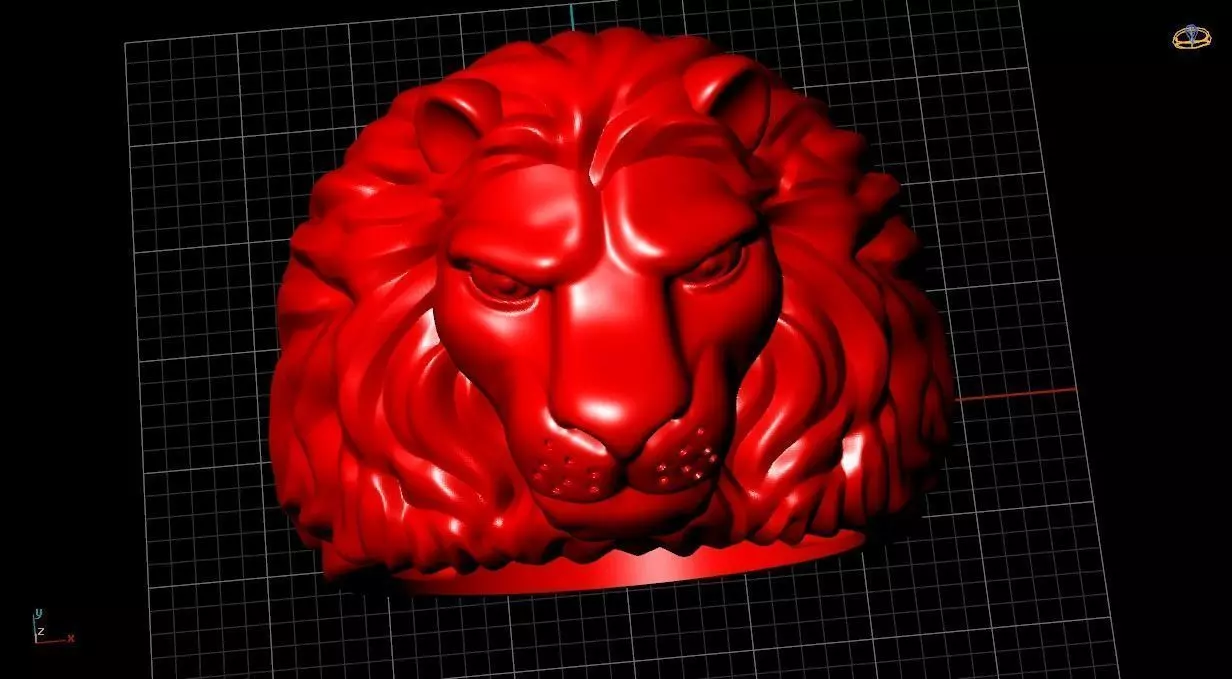 Lion ring 3D print model_0