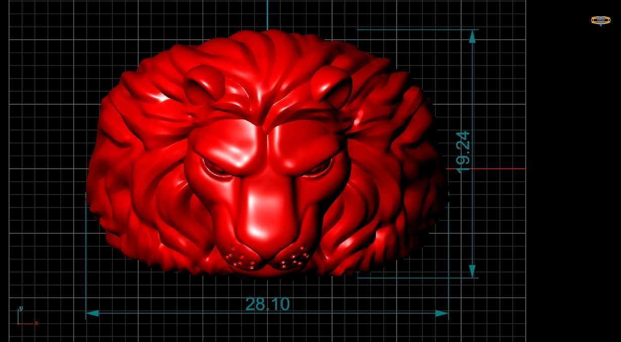 Lion ring 3D print model_6