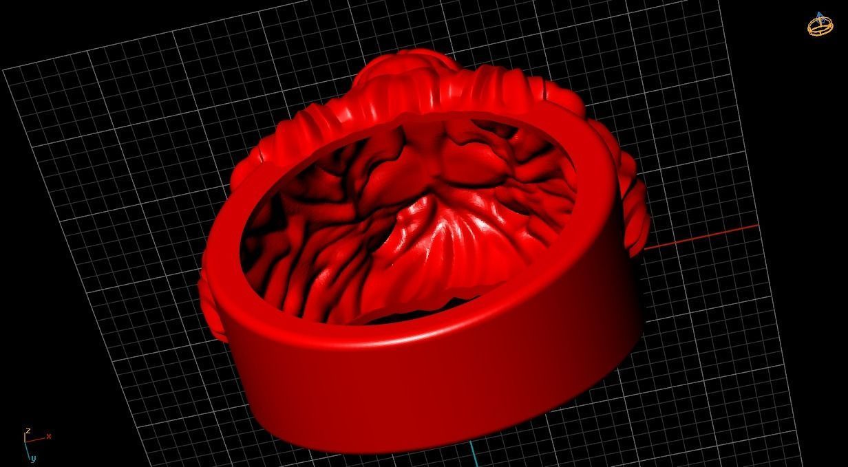 Lion ring 3D print model_3