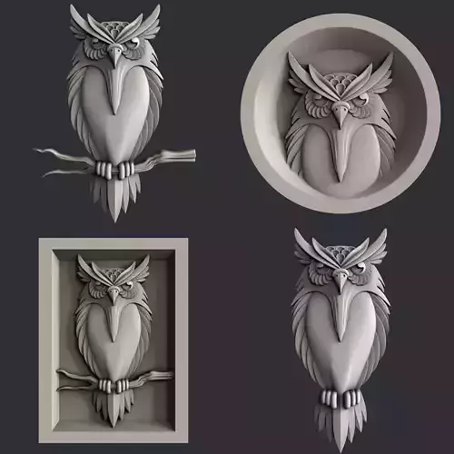 3d STL models for CNC router Owl 3D model