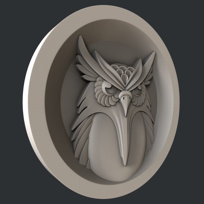 3d STL models for CNC router Owl 3D model_7