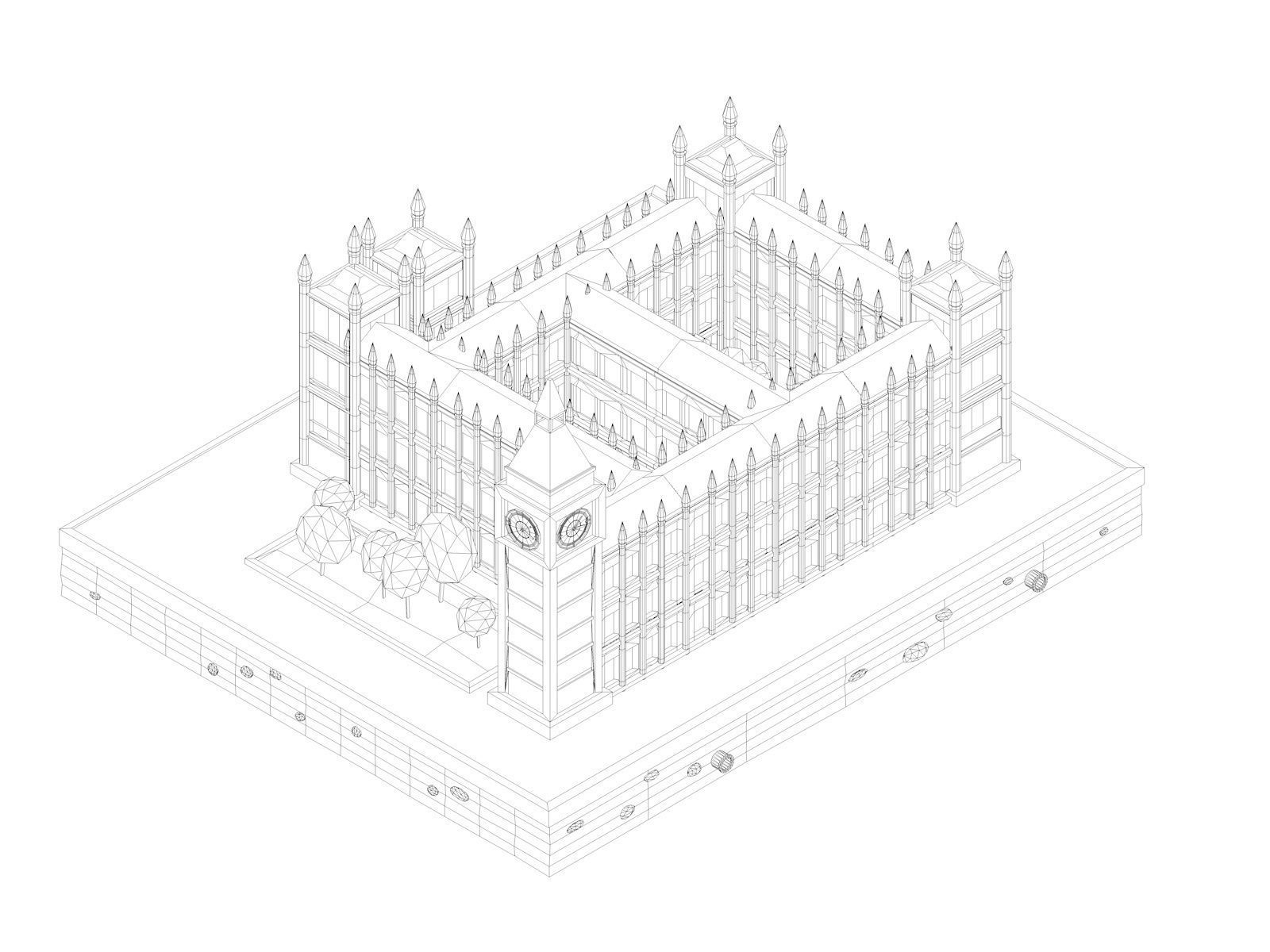 Polygonia World Landmarks Low Poly Bundle Low-poly 3D model_13