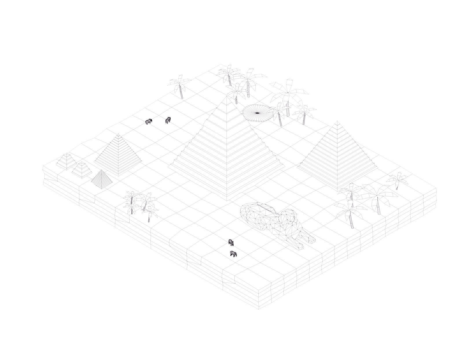 Polygonia World Landmarks Low Poly Bundle Low-poly 3D model_19