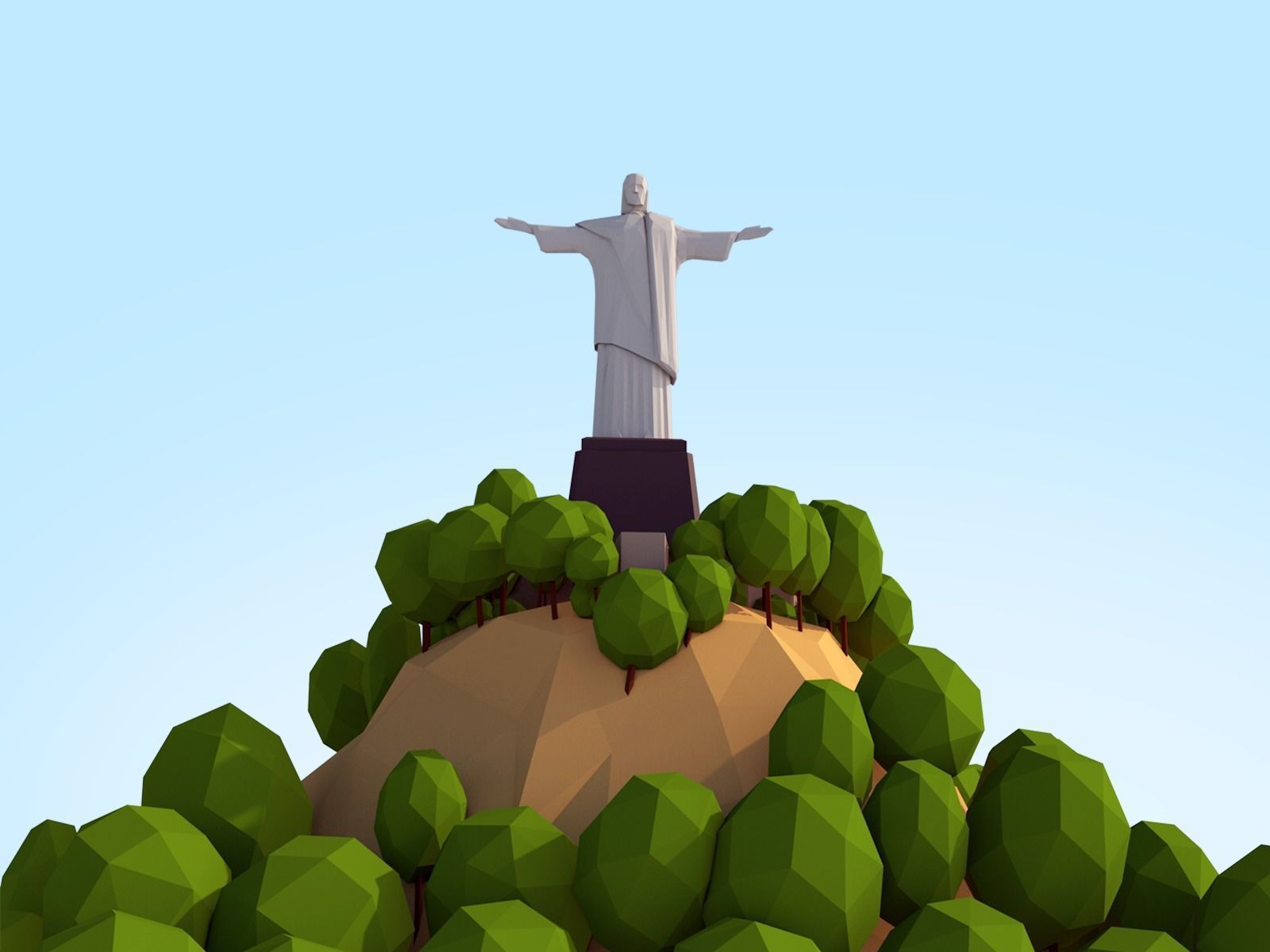 Polygonia World Landmarks Low Poly Bundle Low-poly 3D model_9