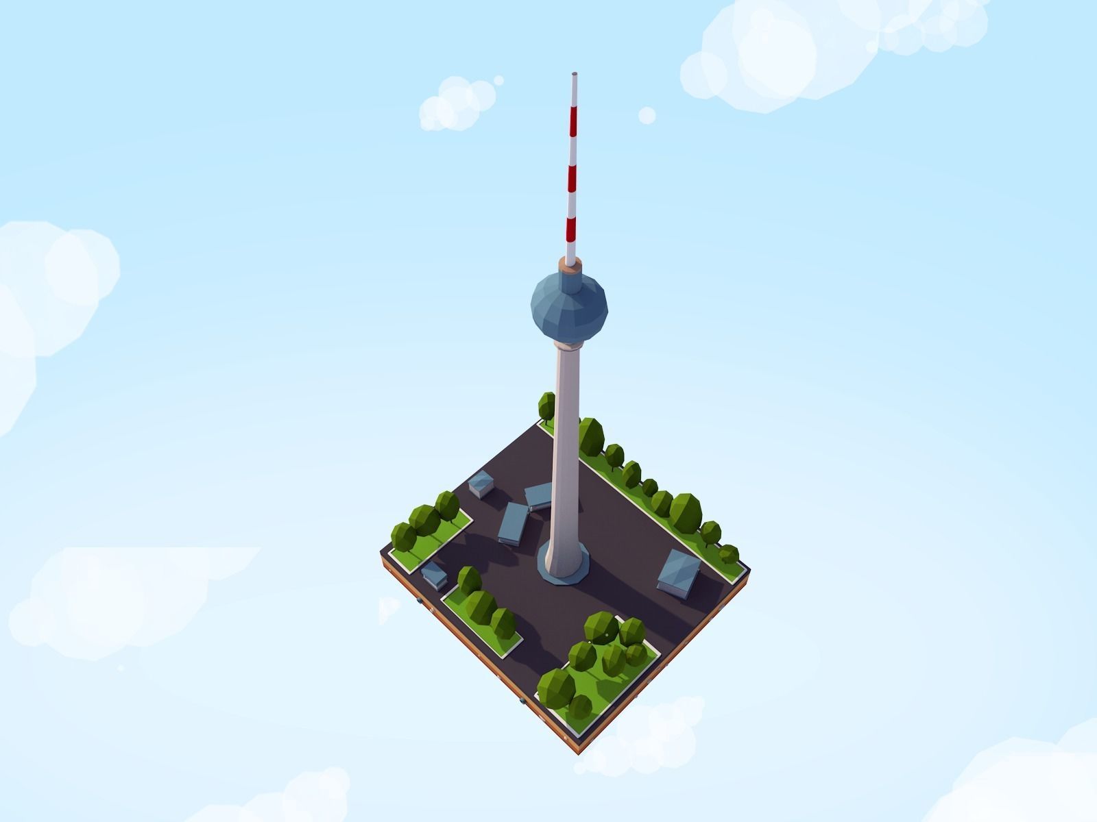 Polygonia World Landmarks Low Poly Bundle Low-poly 3D model_11