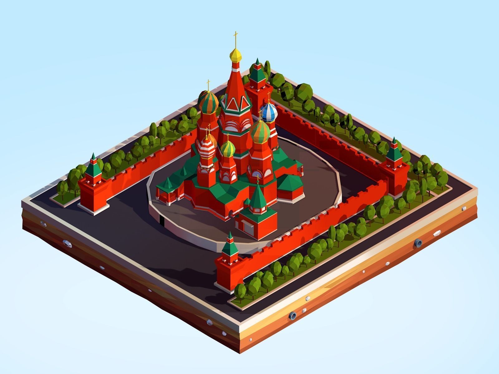 Polygonia World Landmarks Low Poly Bundle Low-poly 3D model_4