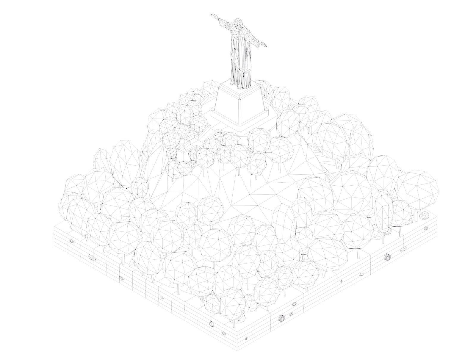 Polygonia World Landmarks Low Poly Bundle Low-poly 3D model_12