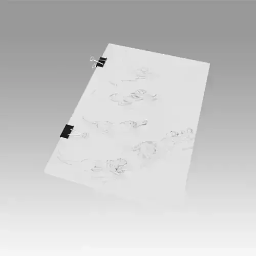 Stack of paper with blinder clip